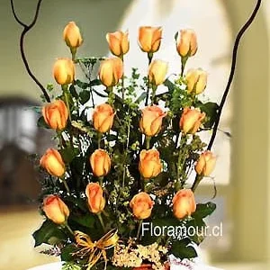 Coro de rosas con frame