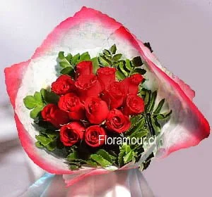Ramo compacto de 12 rosas