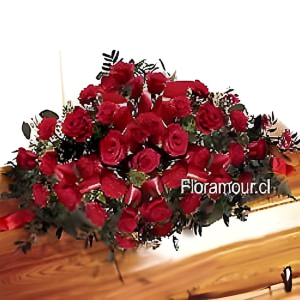 Cojín cubre urna de rosas y claveles