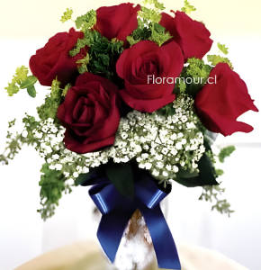 Cristal con rosas