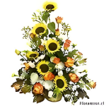 Arreglo de girasoles