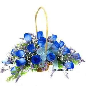 Blue Dream - Canasto de rosas azules
