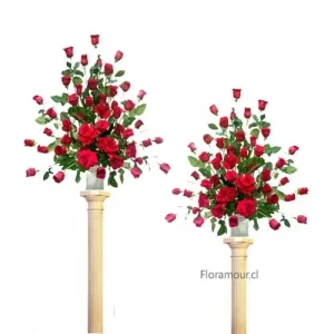 Pedestales de rosas - Arreglos decorativos