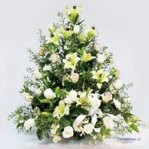 Gala en canasto - Arrimo mixto blanco pastel
