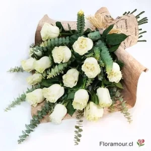 The Farm - Ramo de 16 rosas blancas