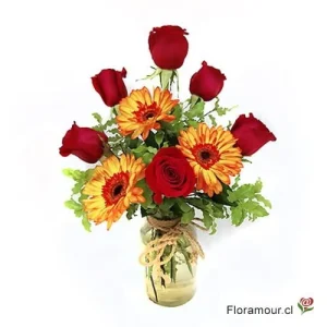 Granada - Florero de rosas y gerberas