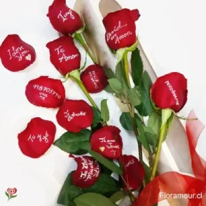 Rosa escritas - Caja con dos rosas rojas