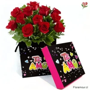Caja de 12 rosas - Te Amo