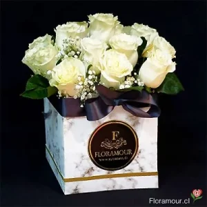 Luna Turca - Caja cubo con 16 rosas