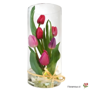 Florero de Tulipanes - Cilindro de Tulipanes