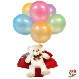 Oso de peluche con ramo de globos
