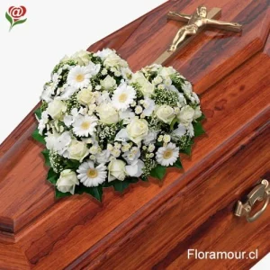 Suspiro - Cojín cubreurna en forma de corazón con flores mixtas