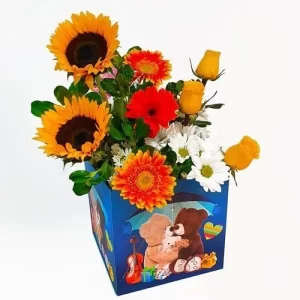 Abrazo - Caja con flores mixtas