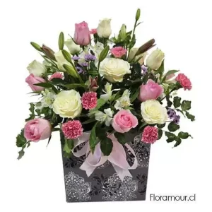 Princess Caja de rosas y liliums