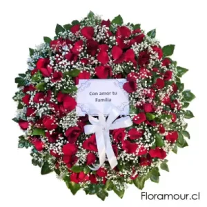 Corona de pétalos rojos