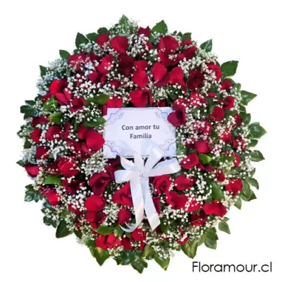 Corona de pétalos rojos