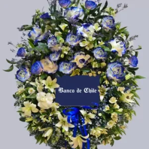 Blue - Corona de rosas azules y flores mixtas