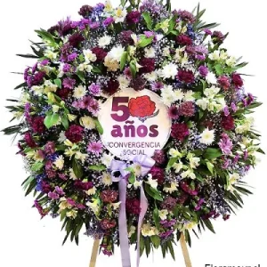 Corona para funeral en Atril con logo para condolencias