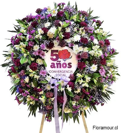 Corona para funeral en Atril con logo para condolencias