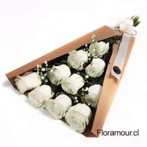 Eco Ramo de Rosas Blancas: Entrega a Domicilio en Santiago | Floramour.cl