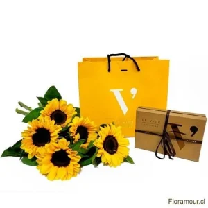 Girabom - Ramo de girasoles con chocolates.