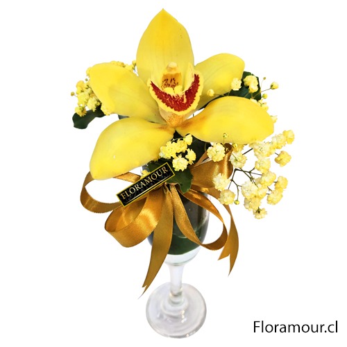 Copa con orquídea individual