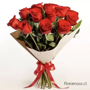 Forever - Ramo clásico de 12 rosas rojas