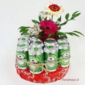 Torta de cervezas y flores