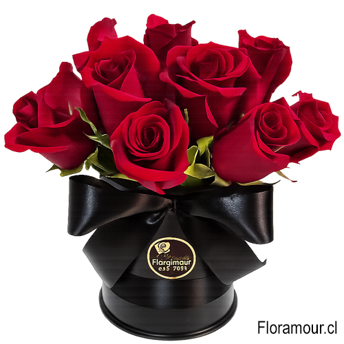 Caja tambor con 12 rosas