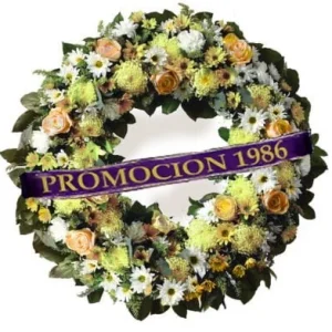 Corona de flores para condolencias extra con cinta impresa para condolencias
