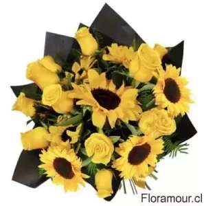 Leo Ramo de girasoles y rosas