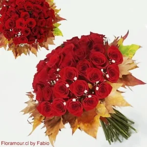 Stunning - Ramo compacto otoñal de 50 rosas