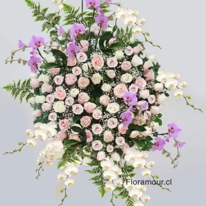 Supreme - Corona de orquídeas y rosas para condolencias