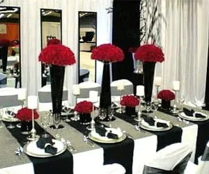 Decoración rojo y negro