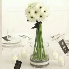 Decoracion blanca - Gerberas